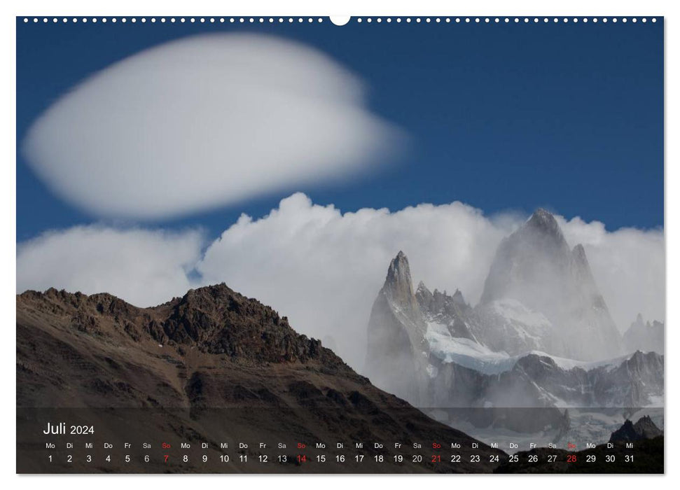 Patagonien: Atemberaubende Wolken und Berge (CALVENDO Wandkalender 2024)