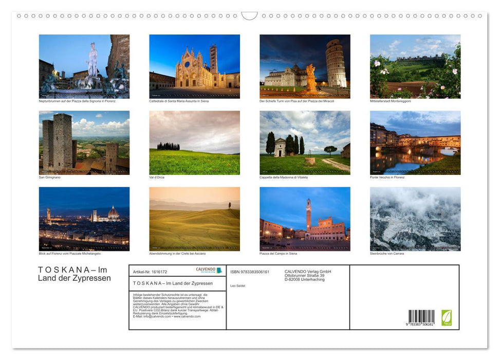 TUSCANY In the land of cypresses (CALVENDO wall calendar 2024) 