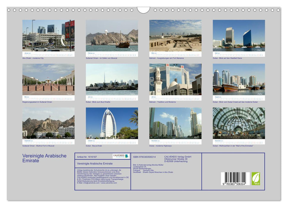 Vereinigte Arabische Emirate (CALVENDO Wandkalender 2024)