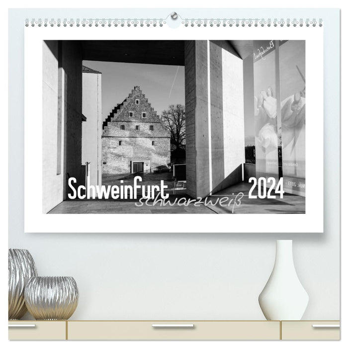 Schweinfurt noir et blanc (Calendrier mural CALVENDO Premium 2024) 