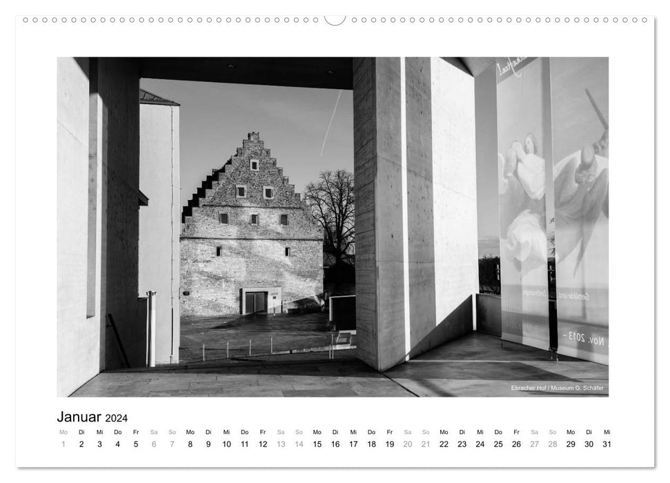 Schweinfurt black and white (CALVENDO Premium Wall Calendar 2024) 