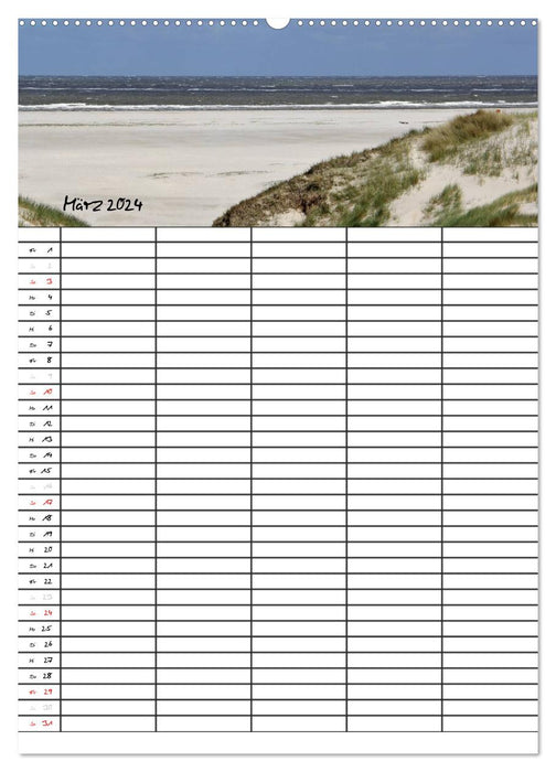 Holiday paradise Amrum / family planner (CALVENDO wall calendar 2024) 
