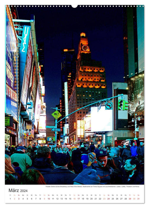 New York - Manhattan worth seeing by day and night (CALVENDO Premium Wall Calendar 2024) 