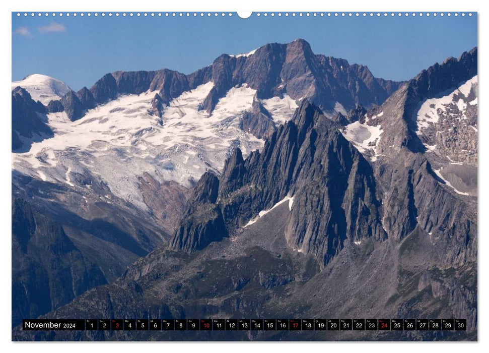 Montagnes suisses fantastiques - sommets et glaciers / version CH (Calendrier mural CALVENDO Premium 2024) 