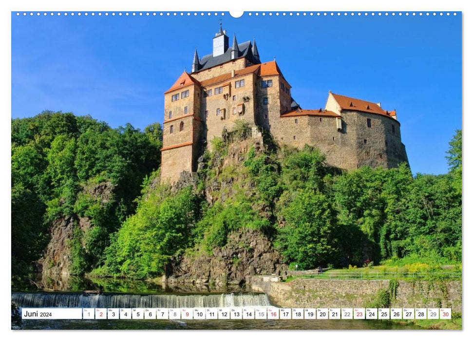 Sächsische Schlösser und Burgen (CALVENDO Premium Wandkalender 2024)