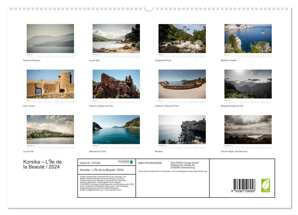 Die Schönheit Korsikas (CALVENDO Premium Wandkalender 2024)