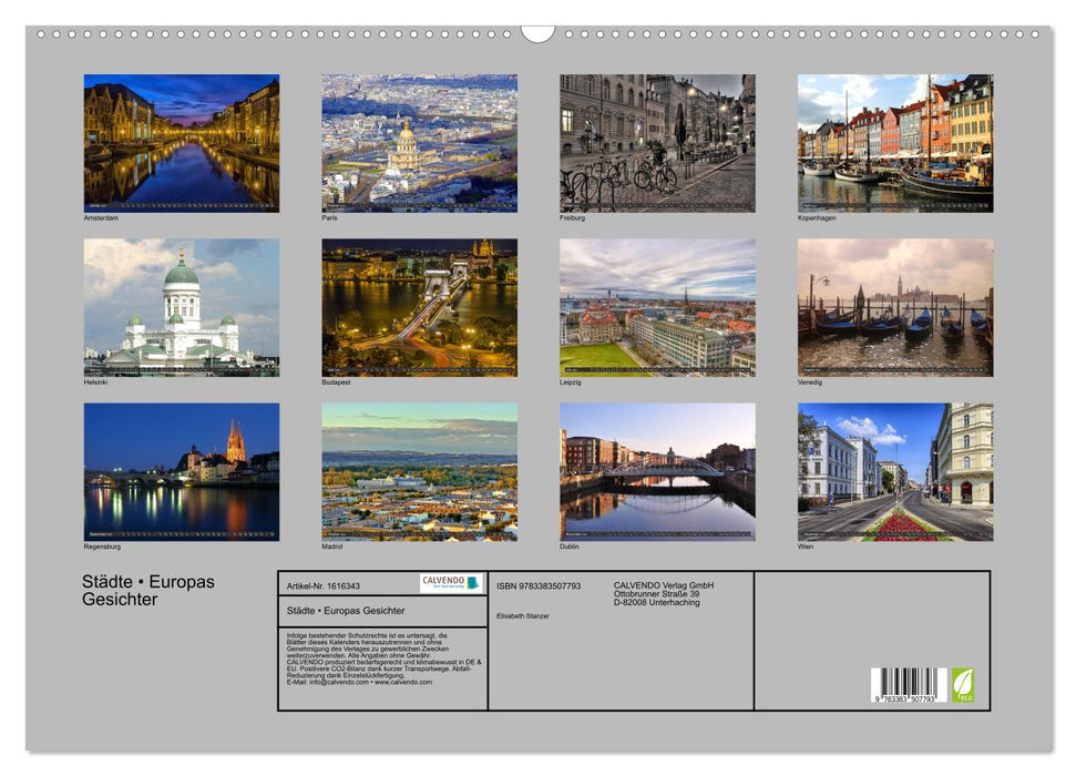 Cities • Europe's faces (CALVENDO wall calendar 2024) 
