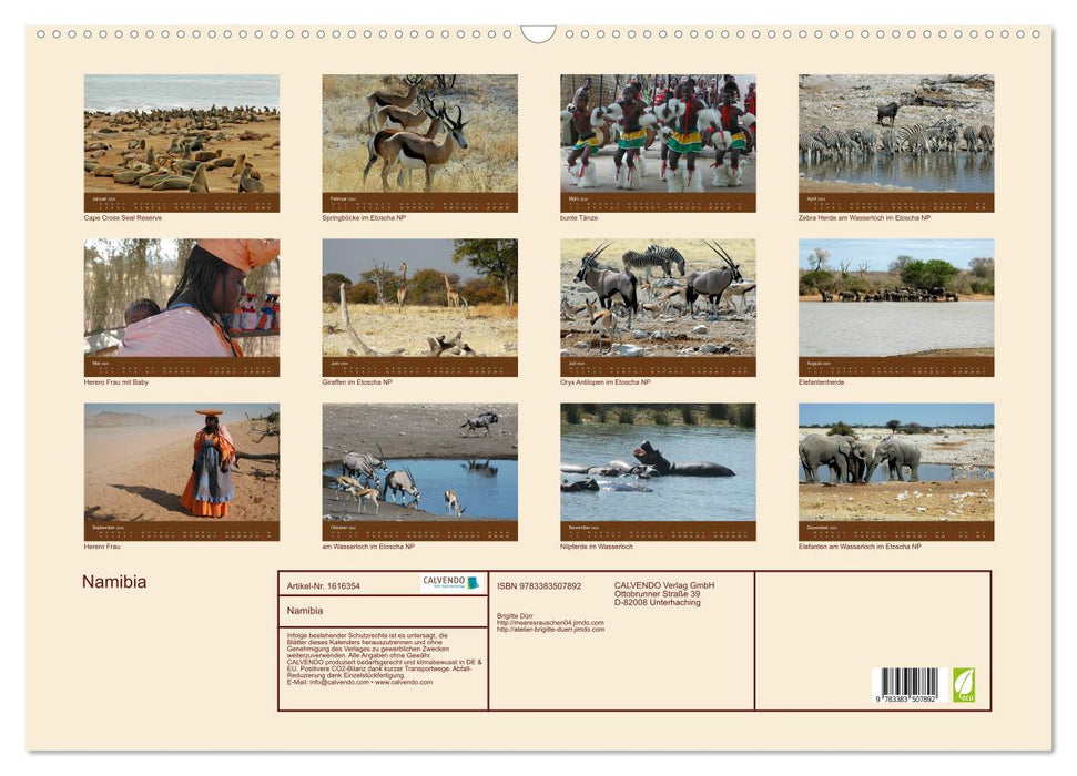 Namibia - faszinierende Menschen und Tiere (CALVENDO Wandkalender 2024)