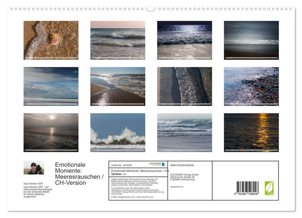 Emotional moments: The sound of the sea / CH version (CALVENDO Premium Wall Calendar 2024) 