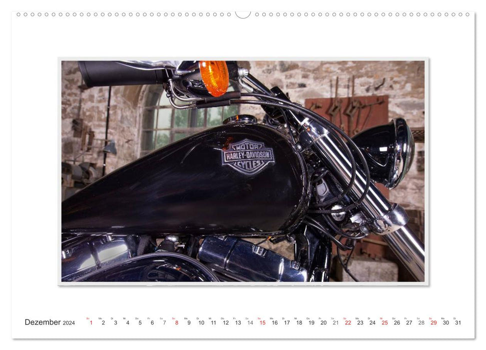 Emotionale Momente: Harley Davidson - Wide Glide / CH-Version (CALVENDO Premium Wandkalender 2024)