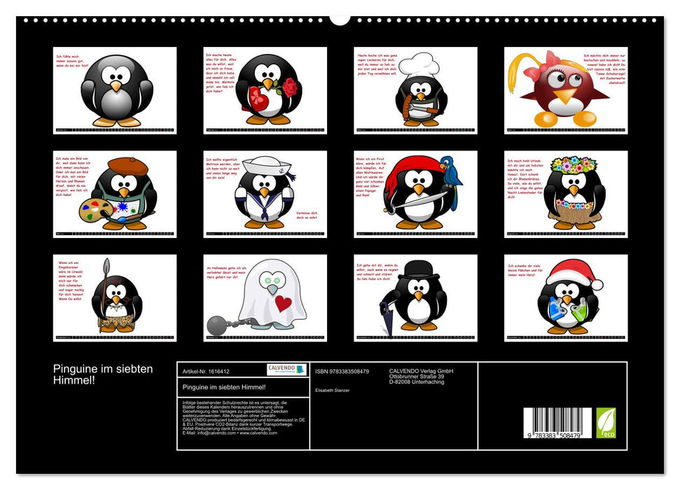 Pinguine im siebten Himmel! (CALVENDO Premium Wandkalender 2024)