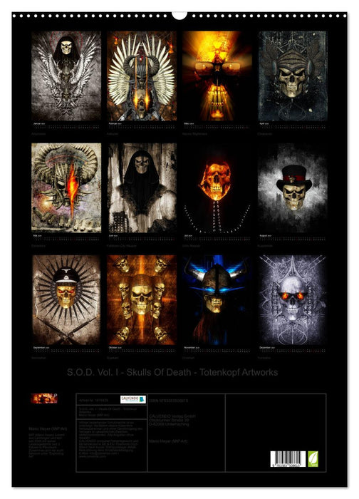 SOD - Skulls Of Death Vol. I - Skull Artworks (CALVENDO Wall Calendar 2024) 