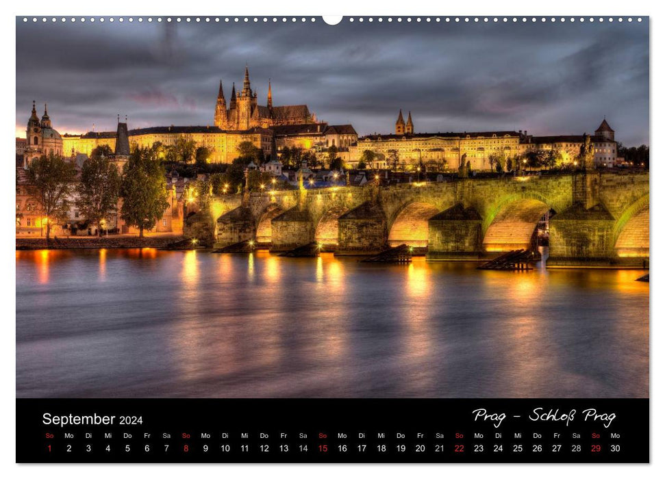 European cities at night (CALVENDO wall calendar 2024) 