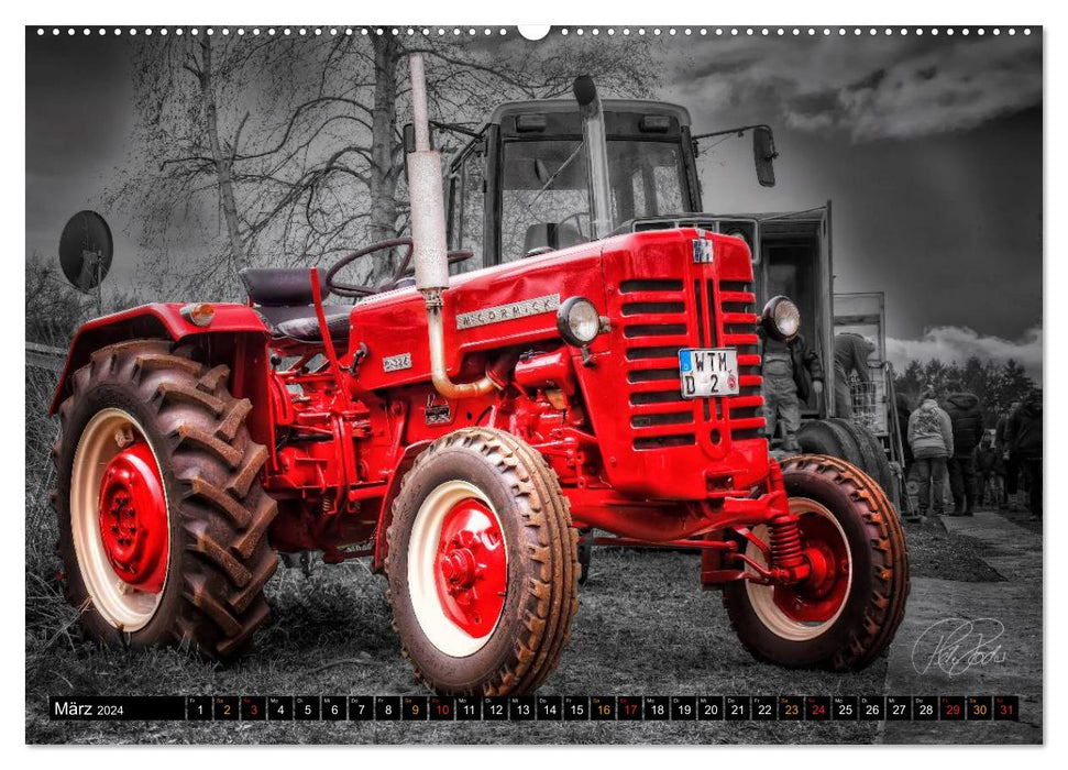 Tractor - Vintage Car (CALVENDO Premium Wall Calendar 2024) 