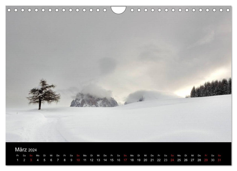 The Seiser Alm in winter (CALVENDO wall calendar 2024) 