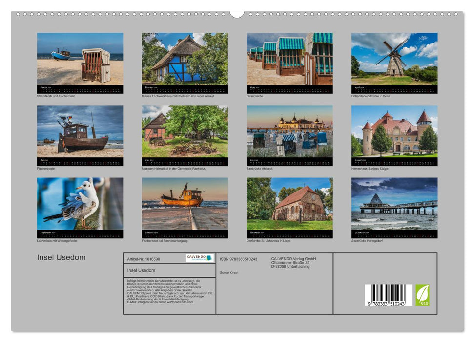 Usedom Island (CALVENDO Premium Wall Calendar 2024) 
