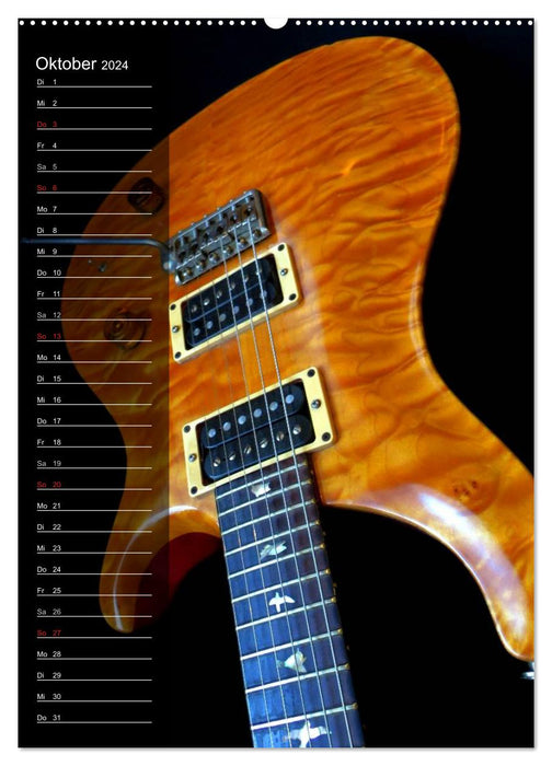 ROCKGITARREN in Szene gesetzt / Geburtstagskalender (CALVENDO Premium Wandkalender 2024)