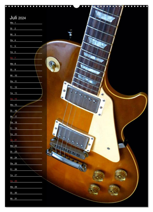 ROCK GUITARS staged / birthday calendar (CALVENDO Premium Wall Calendar 2024) 