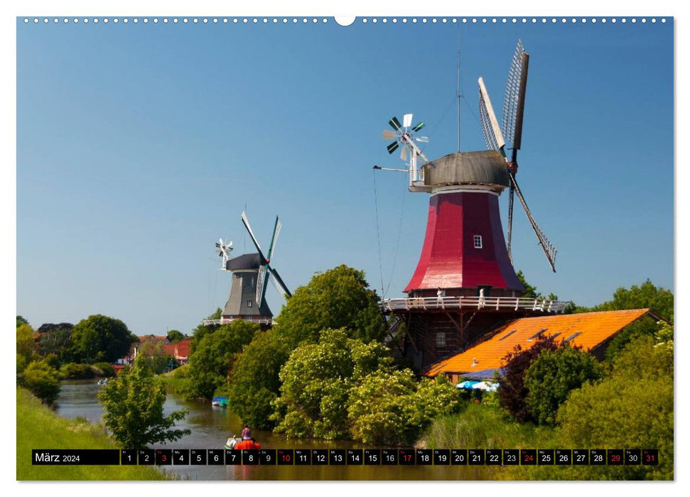 Windmills in Germany (CALVENDO Premium Wall Calendar 2024) 