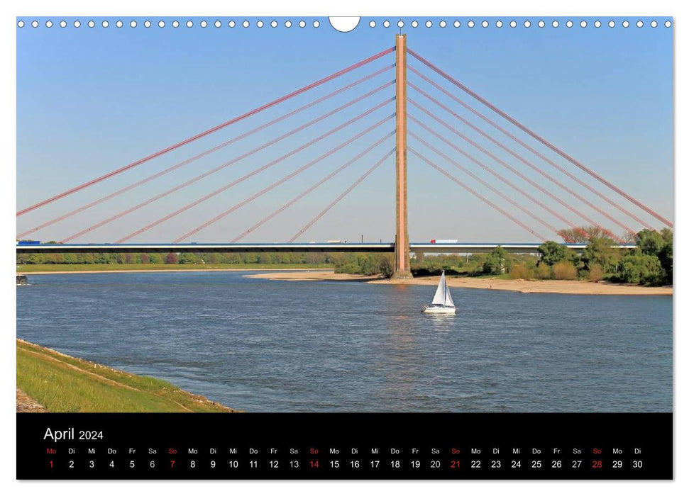 From bank to bank, paths across the Rhine in Düsseldorf (CALVENDO wall calendar 2024) 