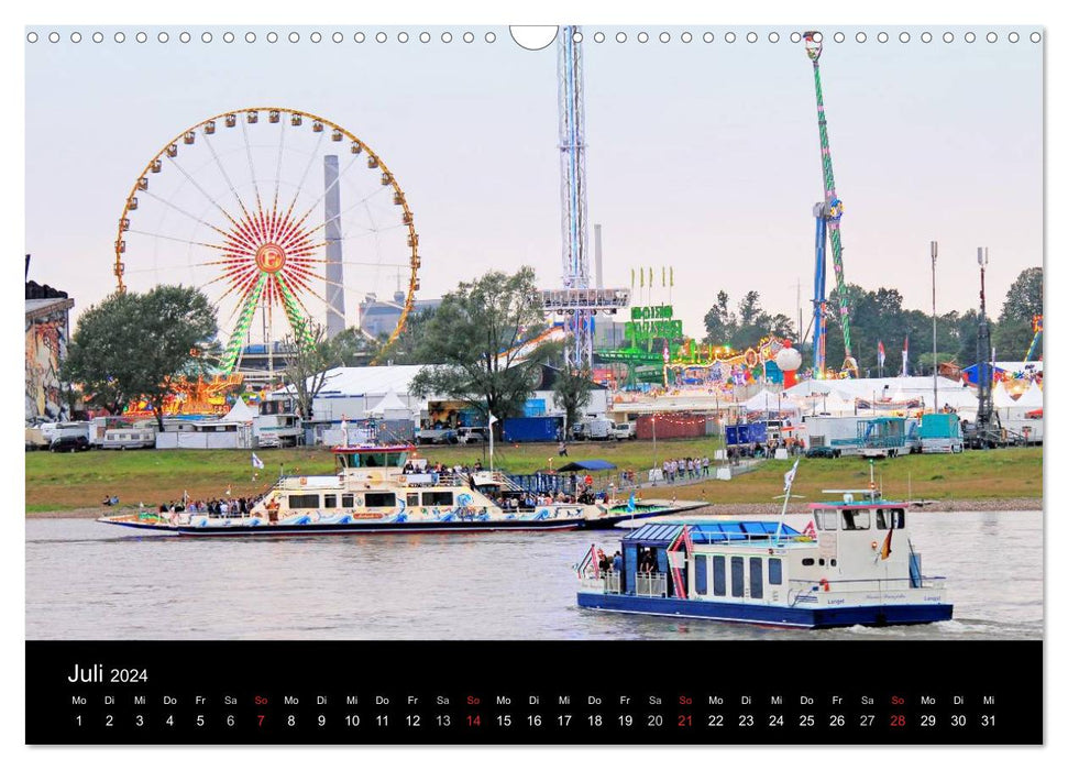 Von Ufer zu Ufer, Wege über den Rhein in Düsseldorf (CALVENDO Wandkalender 2024)