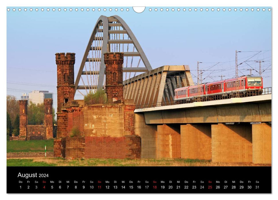 Von Ufer zu Ufer, Wege über den Rhein in Düsseldorf (CALVENDO Wandkalender 2024)