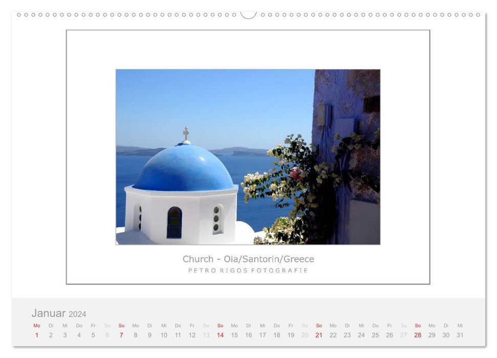 Santorini 2024 (CALVENDO Premium Wall Calendar 2024) 