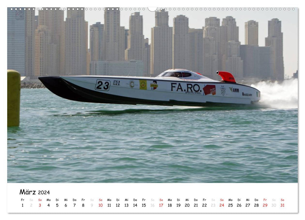 Bateaux à moteur offshore (Calvendo Premium Wall Calendar 2024) 