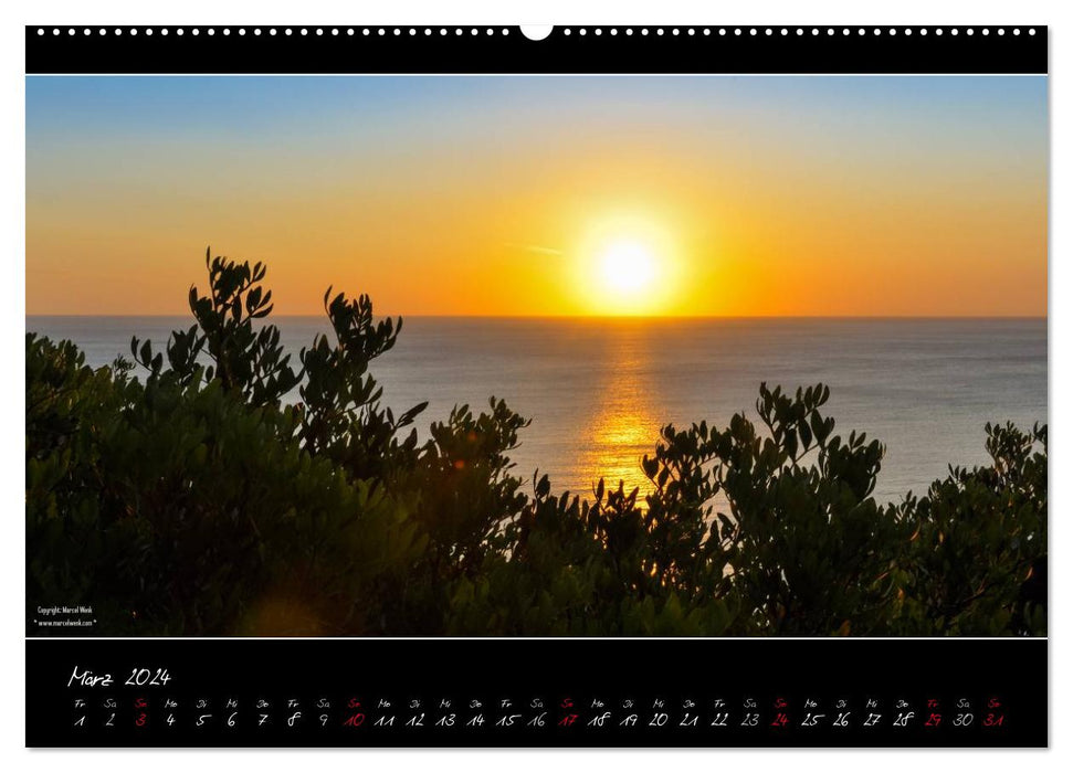 Calendrier panoramique Sardaigne / version CH (CALVENDO Premium Wall Calendar 2024) 