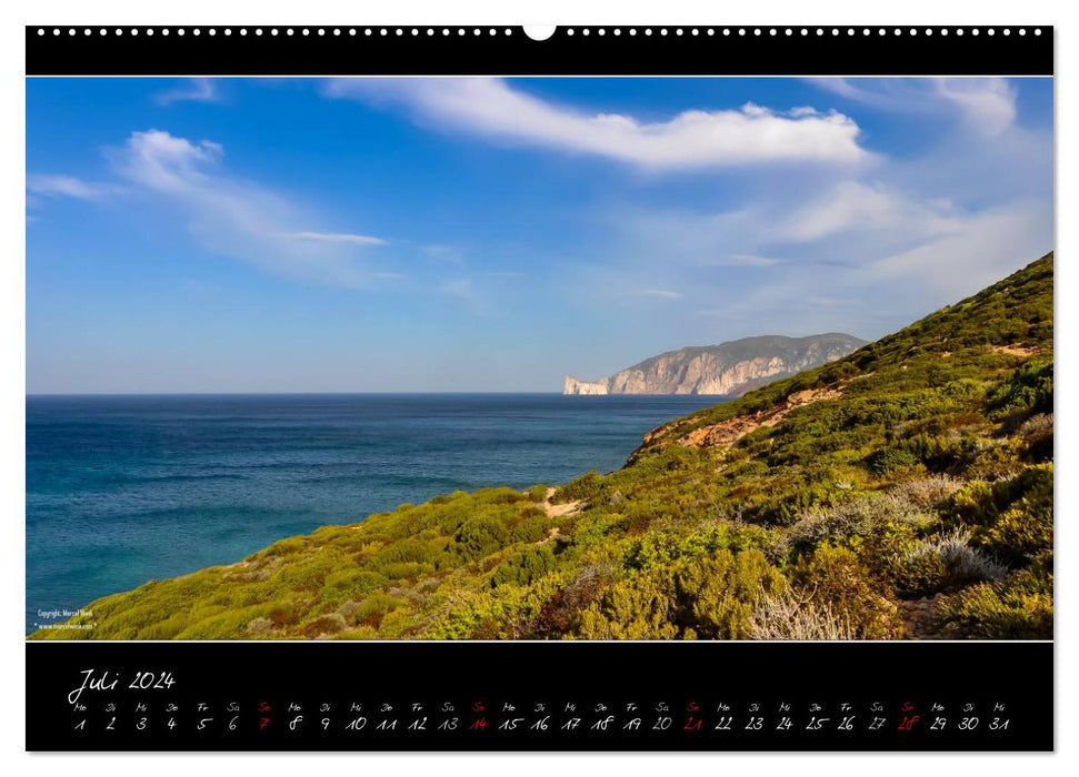 Sardinia panoramic calendar / CH version (CALVENDO Premium Wall Calendar 2024) 