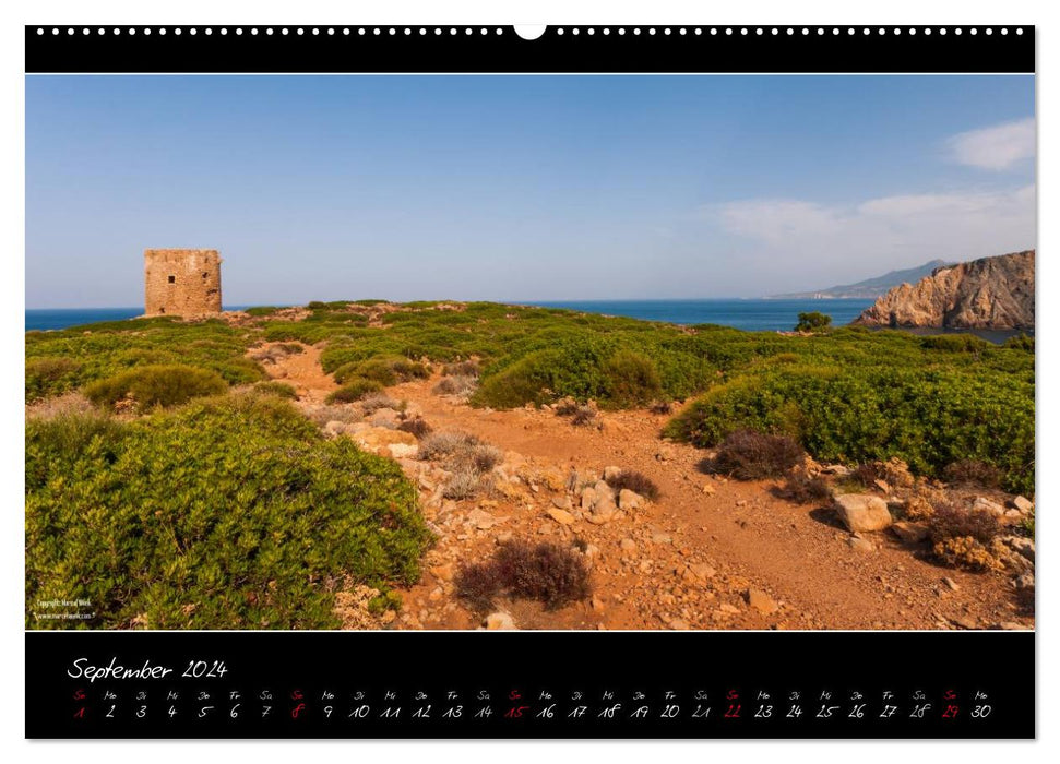 Sardinien Panoramakalender / CH-Version (CALVENDO Premium Wandkalender 2024)