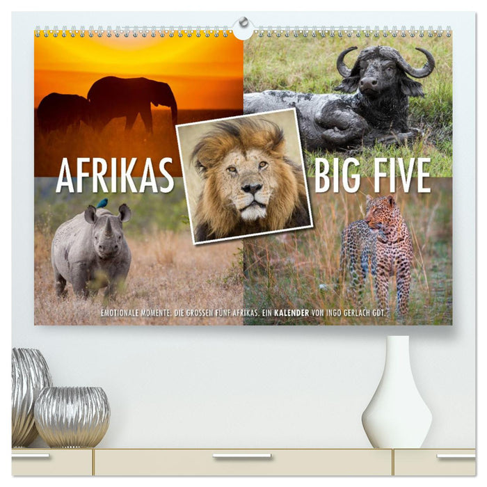 Moments d'émotion : version Africa's Big Five / CH (Calendrier mural CALVENDO Premium 2024) 