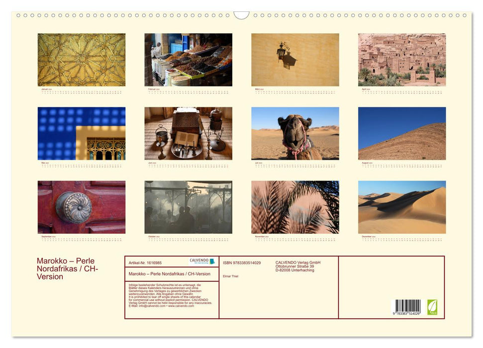 Morocco – Pearl of North Africa / CH version (CALVENDO wall calendar 2024) 