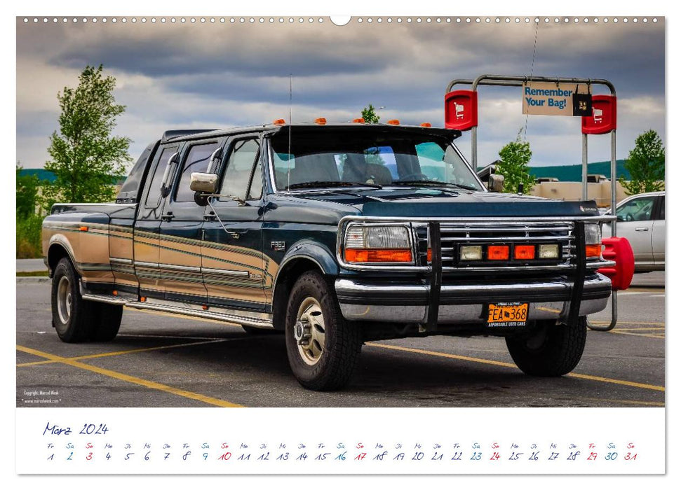 Voitures et camions américains en version Alaska / CH (calendrier mural CALVENDO Premium 2024) 