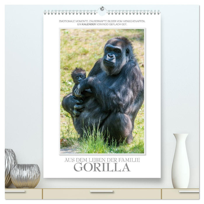 Moments d'émotion : De la vie de la famille Gorilla. / Version CH (calendrier mural CALVENDO Premium 2024) 