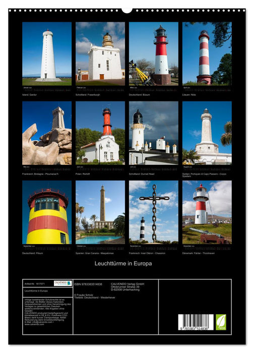 Leuchttürme in Europa (CALVENDO Premium Wandkalender 2024)