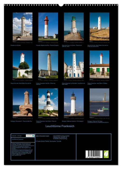 Lighthouses France (CALVENDO Premium Wall Calendar 2024) 