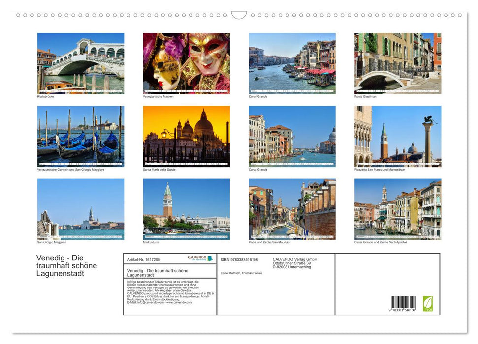 Venice - The wonderfully beautiful lagoon city (CALVENDO wall calendar 2024) 