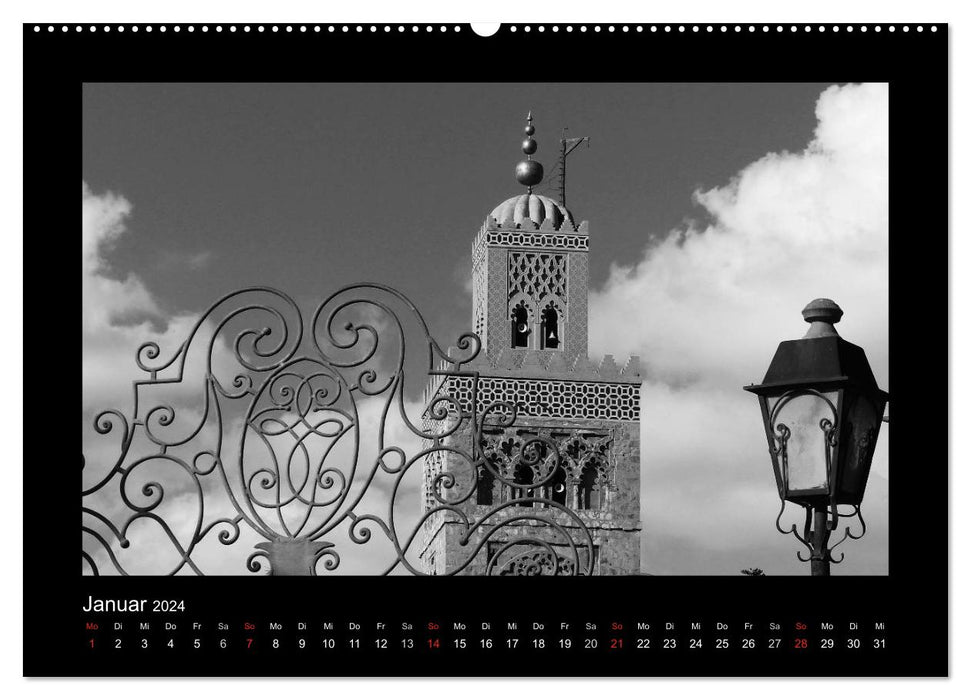 Morocco - nostalgia in black and white (CALVENDO Premium Wall Calendar 2024) 