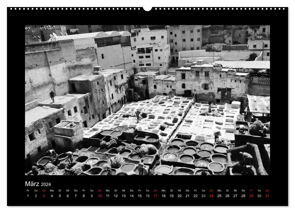 Marokko - Nostalgie in schwarz-weiss (CALVENDO Premium Wandkalender 2024)