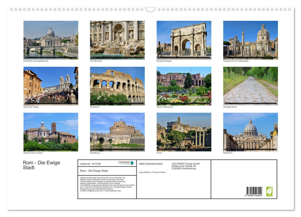 Rome - The Eternal City (CALVENDO wall calendar 2024) 