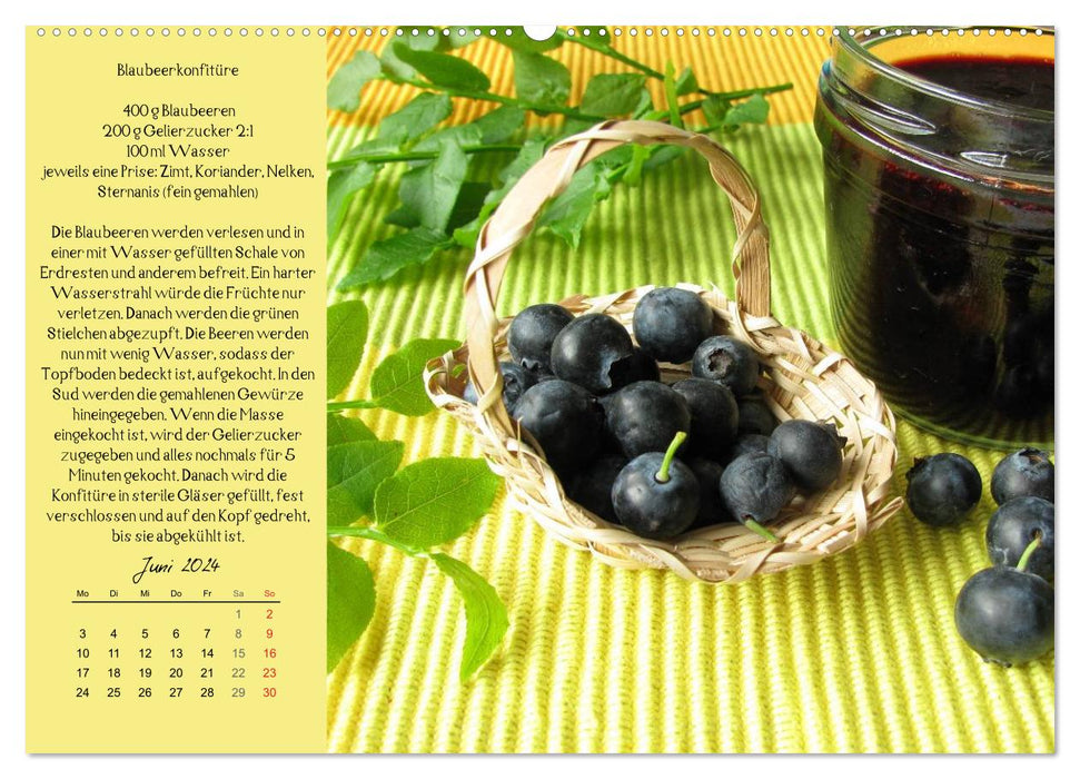 Ach, sind die süß! Rezepte zu Konfitüren, Fruchtaufstrichen und Gelees (CALVENDO Wandkalender 2024)
