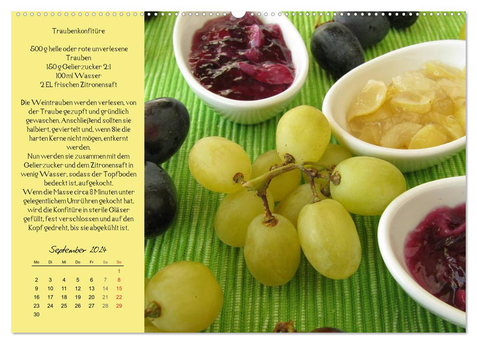 Ach, sind die süß! Rezepte zu Konfitüren, Fruchtaufstrichen und Gelees (CALVENDO Wandkalender 2024)