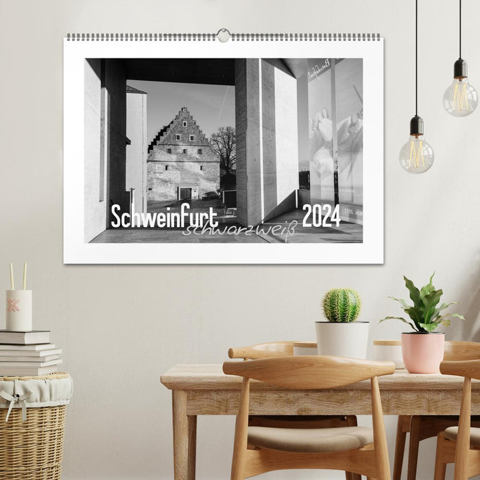 Schweinfurt noir et blanc (calendrier mural CALVENDO 2024) 