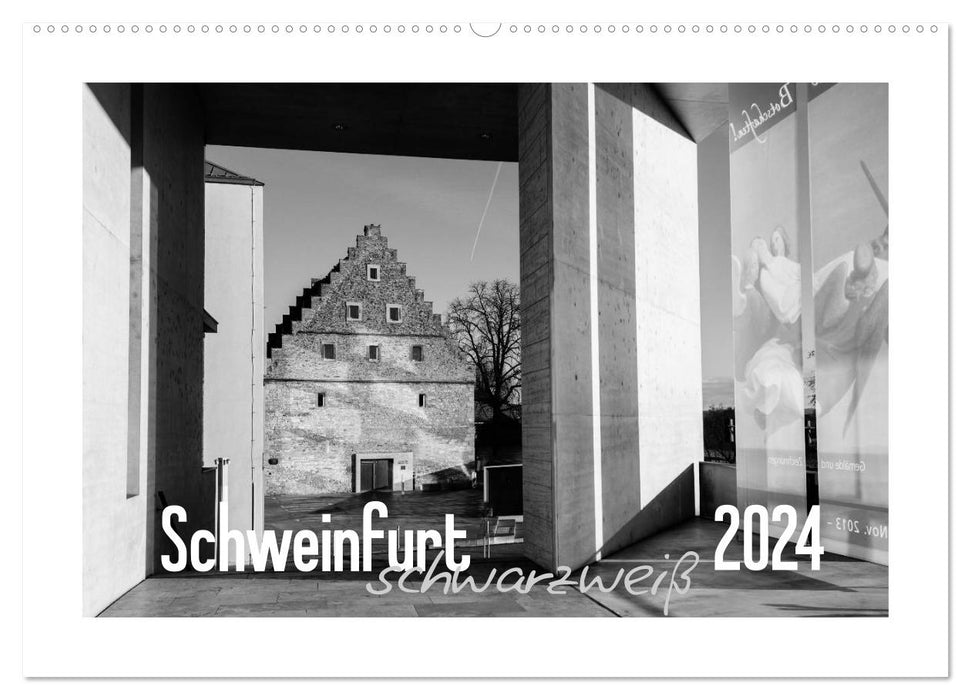 Schweinfurt noir et blanc (calendrier mural CALVENDO 2024) 