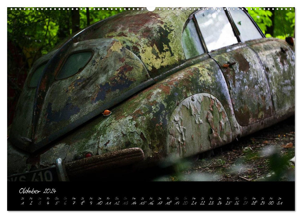 Voitures anciennes - abandonnées rouillées oubliées (Calvendo Premium Wall Calendar 2024) 