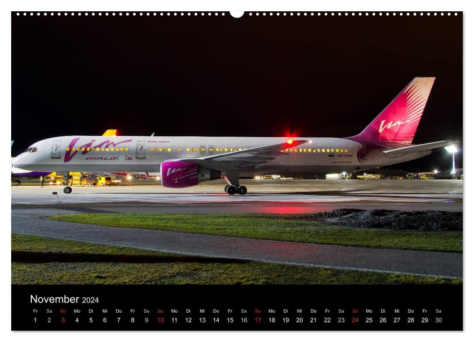 Flugzeuge bei Nacht (CALVENDO Premium Wandkalender 2024)