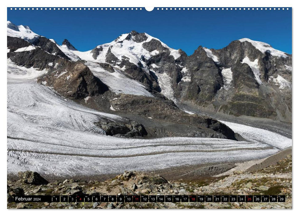 Montagnes suisses fantastiques - sommets et glaciers / version CH (calendrier mural CALVENDO 2024) 