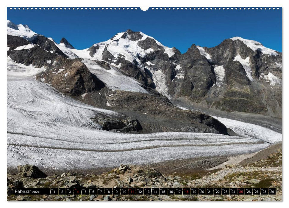 Fantastische Schweizer Bergwelt - Gipfel und Gletscher / CH-Version (CALVENDO Wandkalender 2024)
