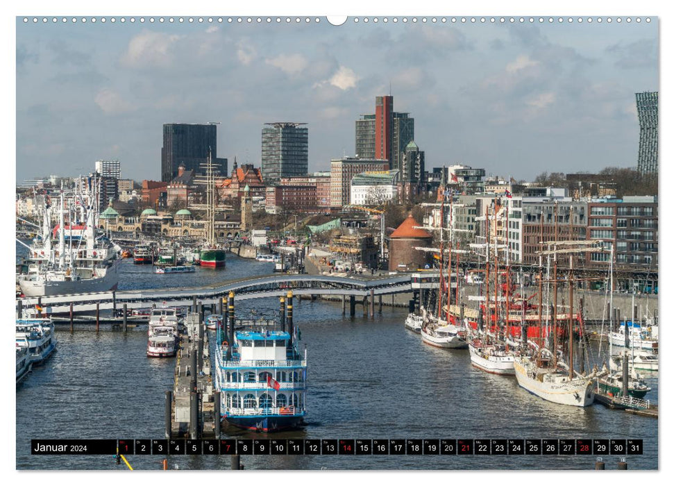 Hanseatic City of Hamburg (CALVENDO Premium Wall Calendar 2024) 
